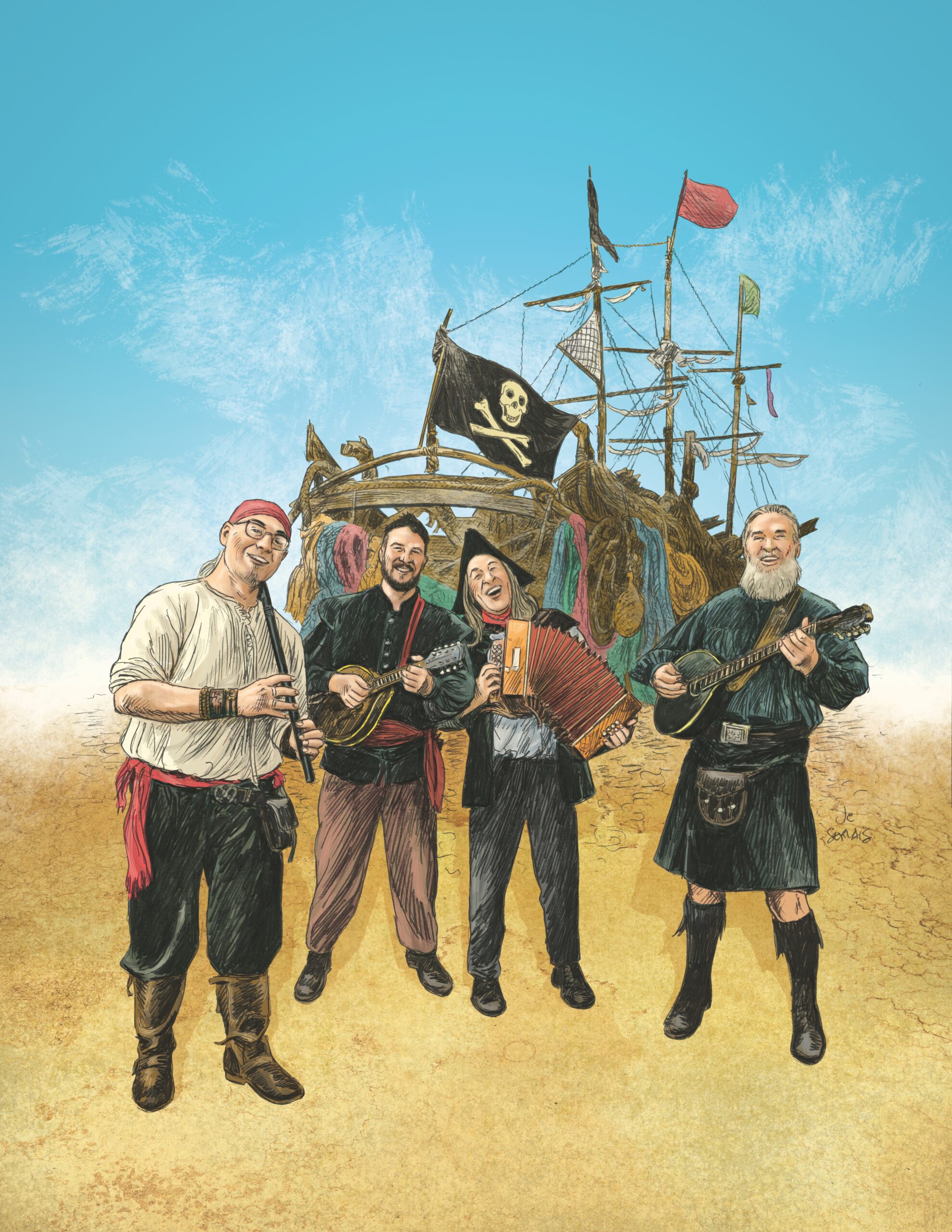Illustration de Cré-tonnerre, tous sur le même bateau